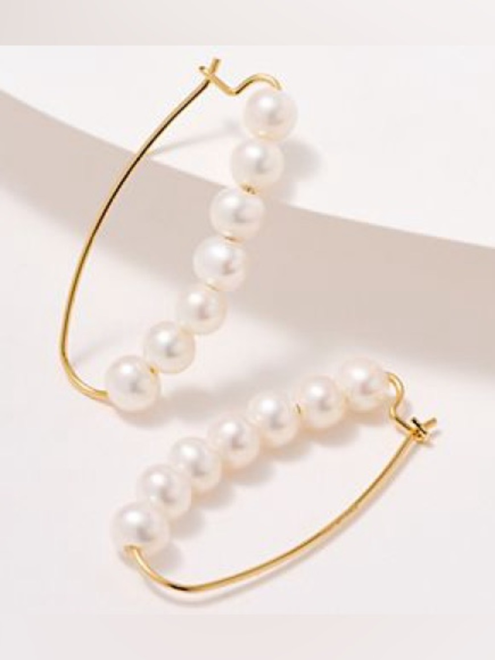 Honora Cultured Pearl Wire Earrings, Yellow/Gold Stainless Steel